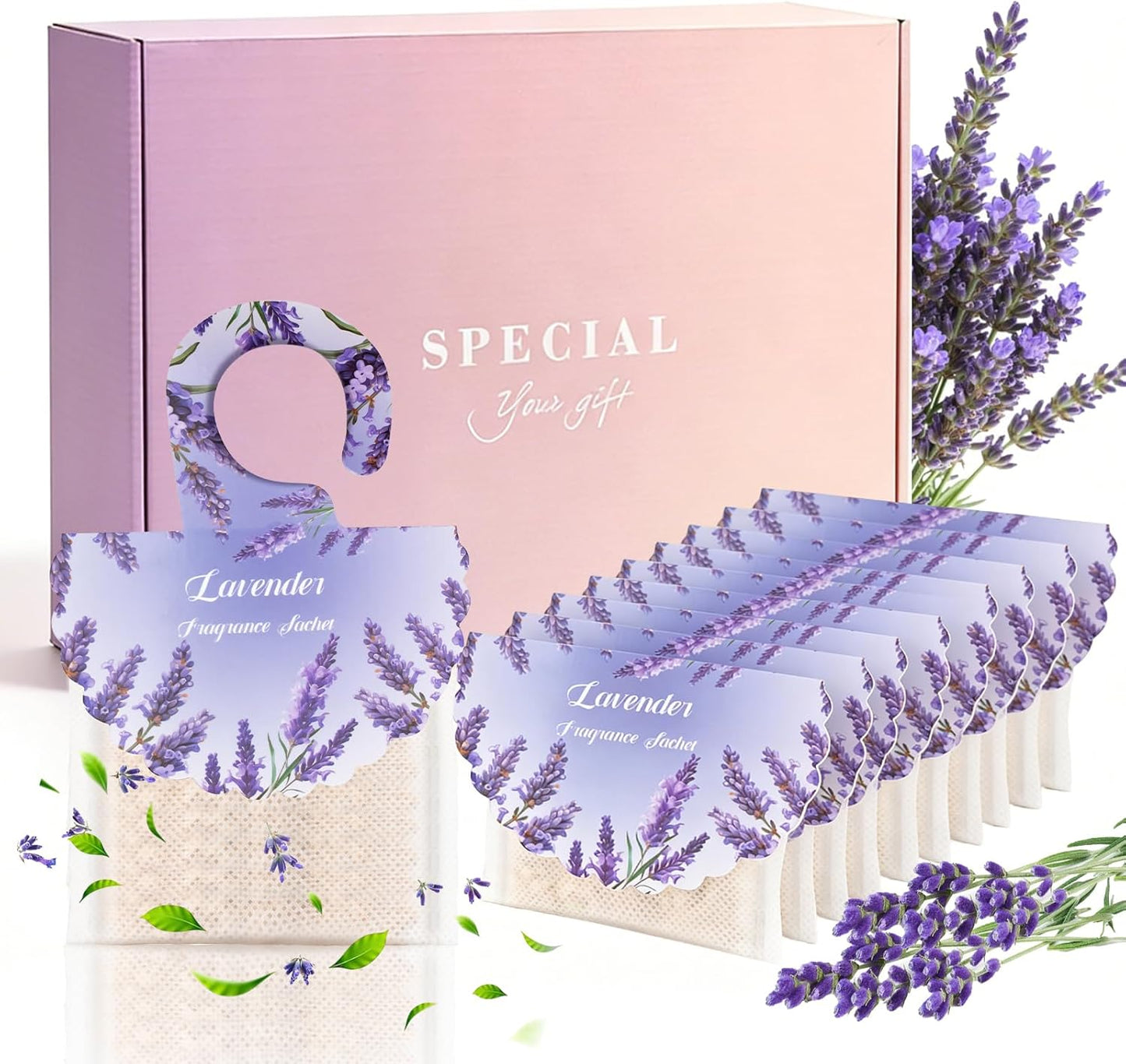 18 Pack Lavender Scented Sachets for Drawer and Closet - Long Lasting Air Fresheners for Home & Closet, Hanging Odor Eliminator Bags for Car, Wardrobe, Storage, Portable Deodorizer Fragrance Sachets