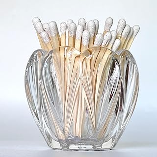 Glass Match Holder with Striker - Matches in a Jar for Bathroom Candle, or Fireplace - Housewarming Gift for Candle Lover - Flower Style Candle Accessories, Matches Not Included