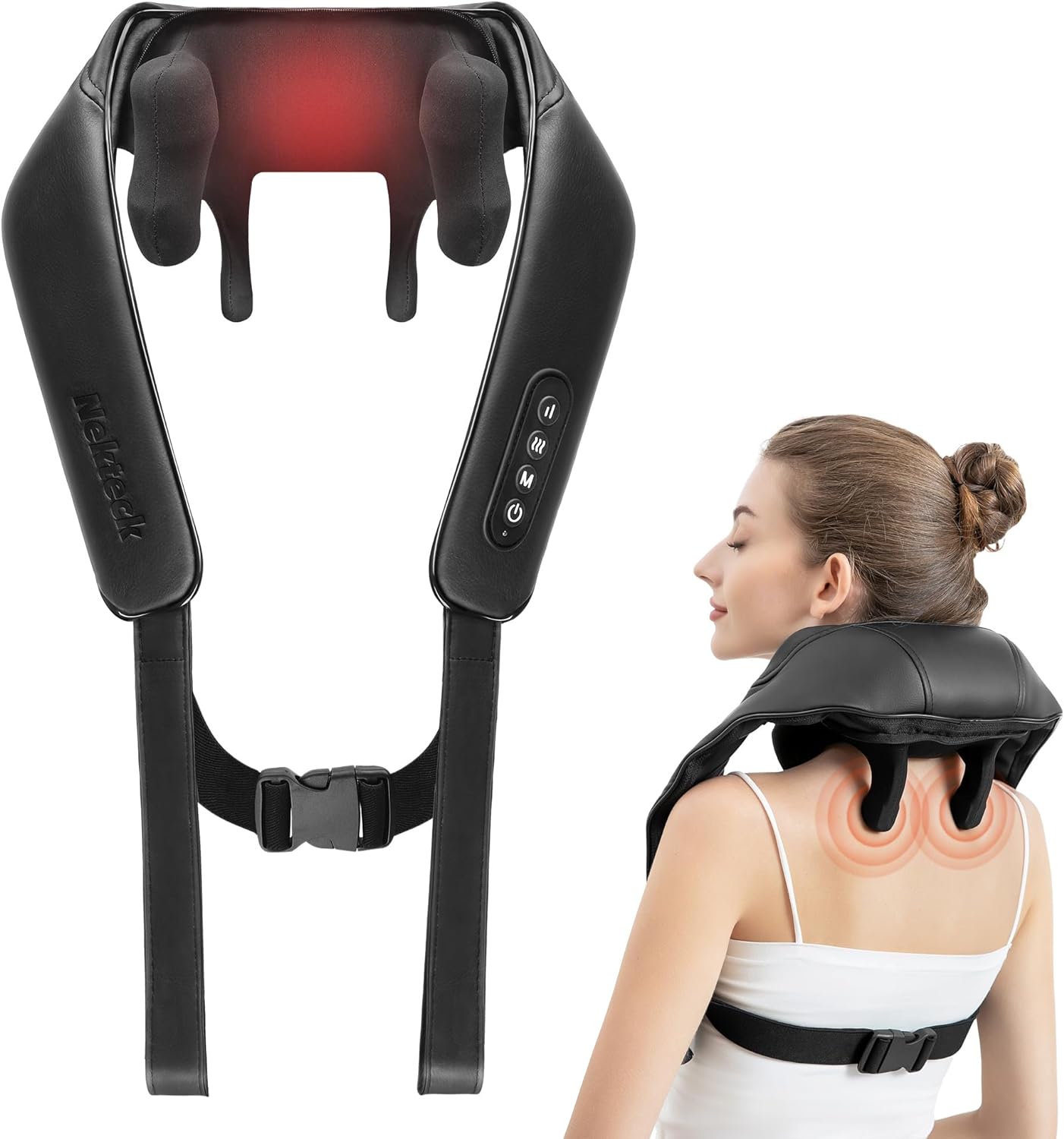 Nekteck Foot Soaking Tub Collapsible Bucket + Nekteck Cordless 6D Shiatsu Neck and Back Massager,