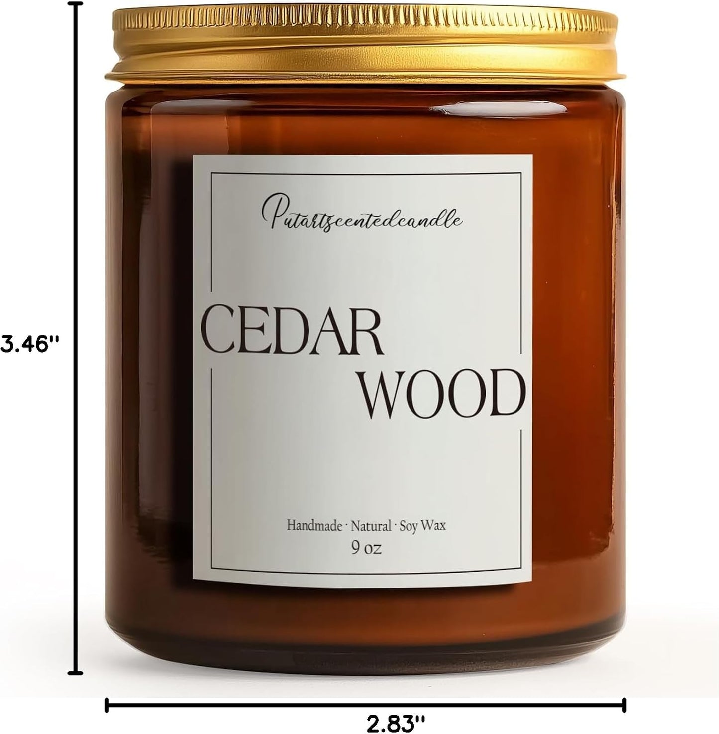 Cedar Wood Candles for Home Scented, Natural Soy Aromatherapy Non Toxic Candles with Long Lasting Fragrance & Clean Burn, Luxury Jar Candle Gifts for Women, Men, Home Decoration 9oz