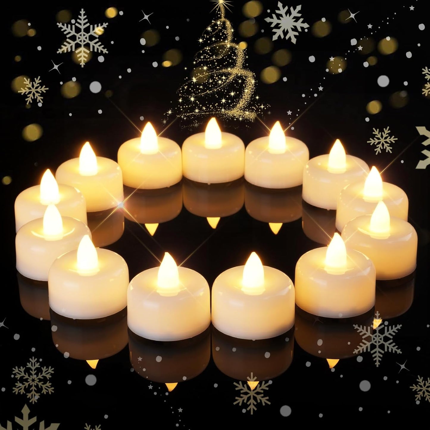 Raycare 150Pack Battery Operated Tea Lights Candles, Long Lasting Fake Candles, Flameless LED Tea Lights, Electric Candle for Wedding, Centerpieces, Home Decor, Halloween, Christmas