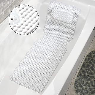 Bath Pillow, Full Body Spa Bath Mattress Cushion Pillow Soft Quilted Bathtub Mat with Breathable