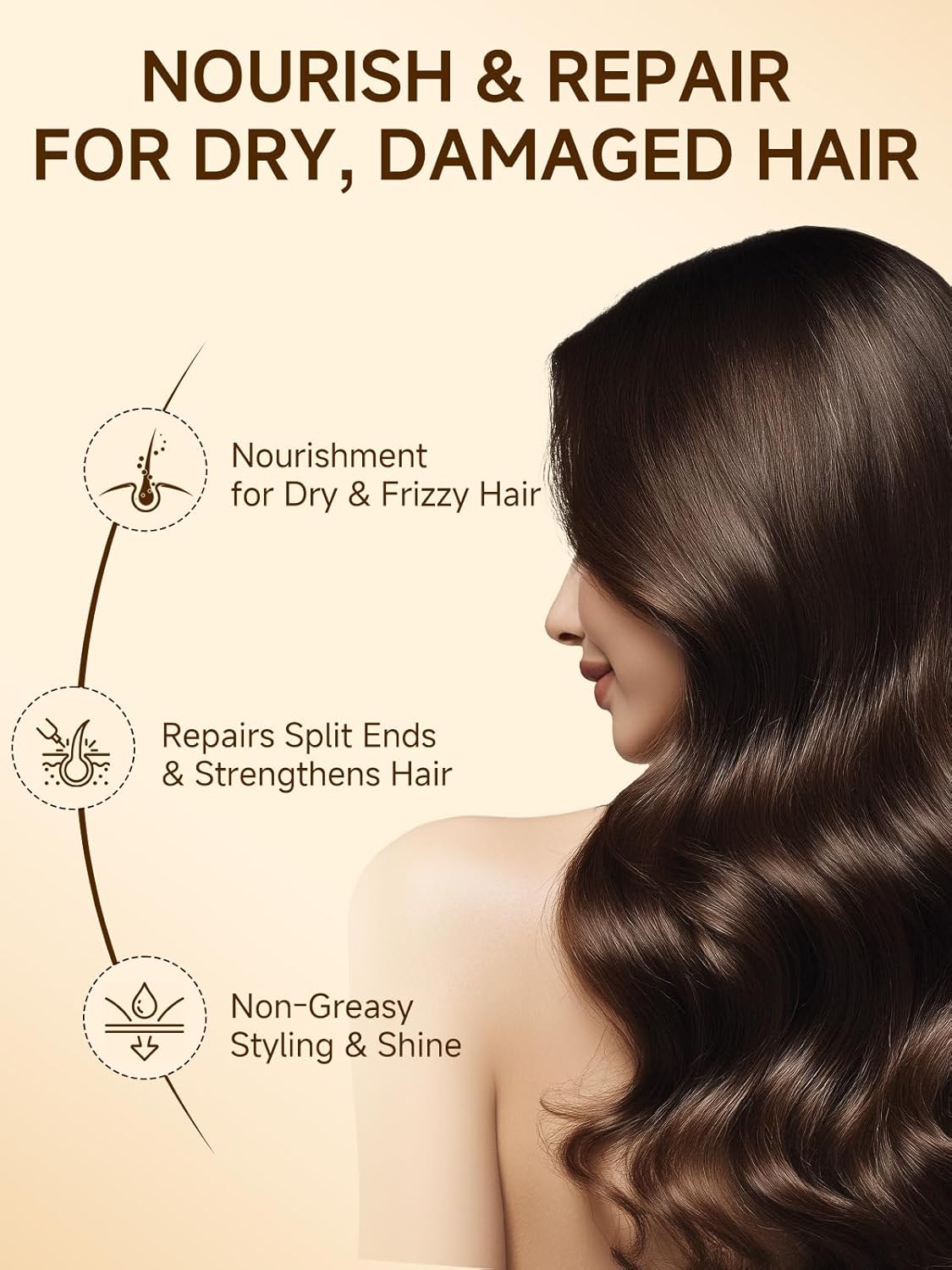Outccogo Moroccan Argan Oil, Hair Oil for Frizzy Hair, Nourishing Smoothing for Frizz Control, Curly Long Dry Damaged Hair Treatment & Heat Protectant, 3.4 Fl Oz