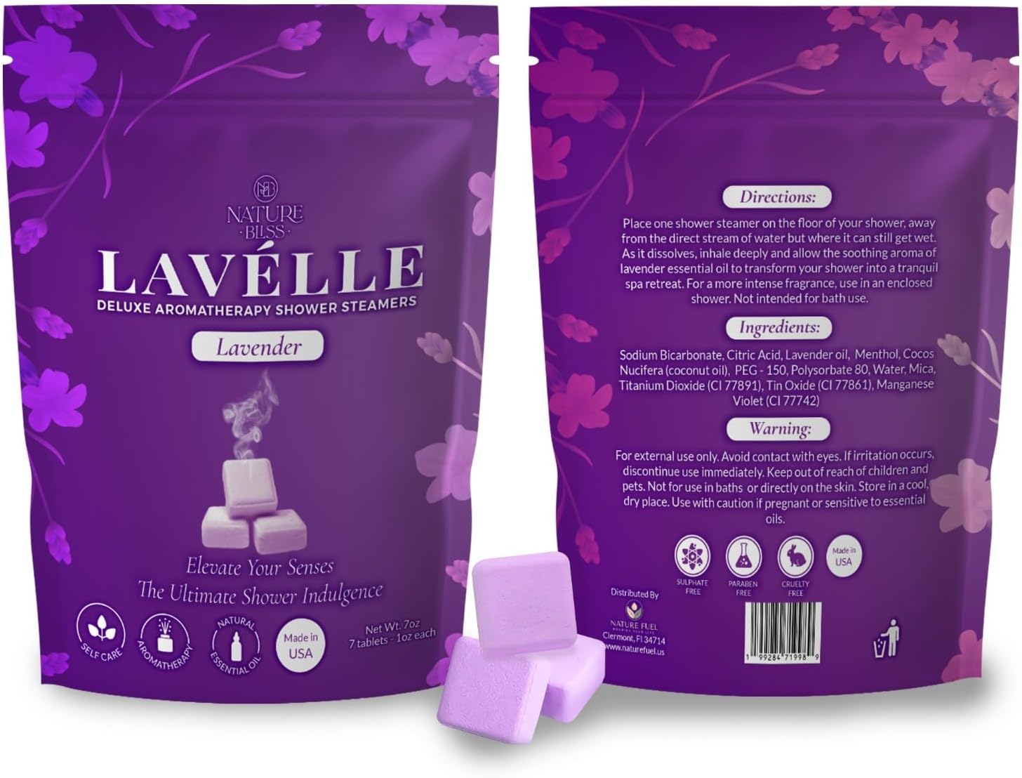 Lavender Shower Steamers - 7 Pack Lavender Shower Tablets Aromatherapy for Sinus and Tension Support - Gifts for Women & Men
