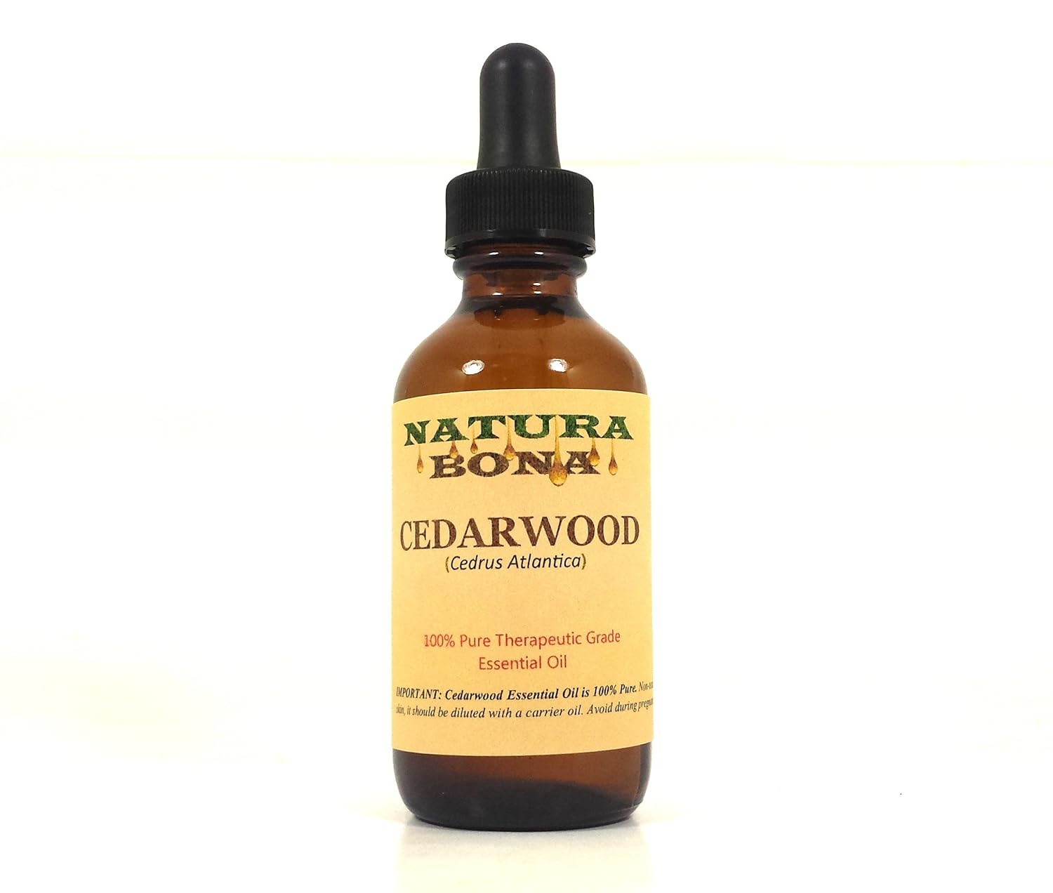 Pure Cedarwood Essential Oil 2 OZ / 60 ML in Amber Glass Graduated Dropper Bottle. Premium Therapeutic Grade Texas Cedarwood Oil. Use in Diffuser, Aromatherapy.