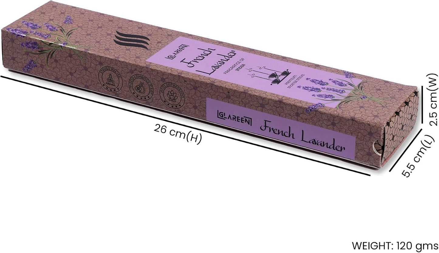 French Lavender Bliss: Exquisite Lavender Agarbatti Incense Sticks (Pack of 50) | Embrace Serenity in Every Burn