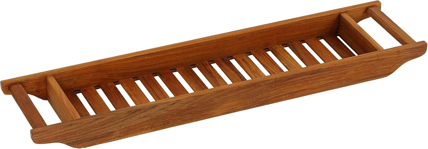 Bare Decor Vaske Natural Teak Wood Bathtub Caddy, 33" Wide