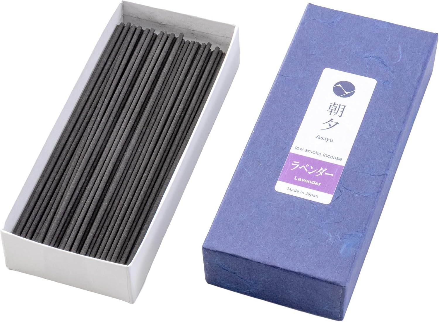 Asayu Japan Lavender Incense Sticks - Low Smoke Japanese Incense, 40g (70-80 Sticks), Made in Japan, Smokeless for Less Irritation and Non-Toxic, for Meditation, Relaxation & Home Fragrance