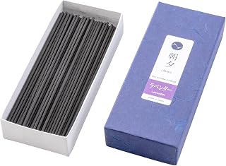 Asayu Japan Lavender Incense Sticks - Low Smoke Japanese Incense, 40g (70-80 Sticks), Made in Japan, Smokeless for Less Irritation and Non-Toxic, for Meditation, Relaxation & Home Fragrance