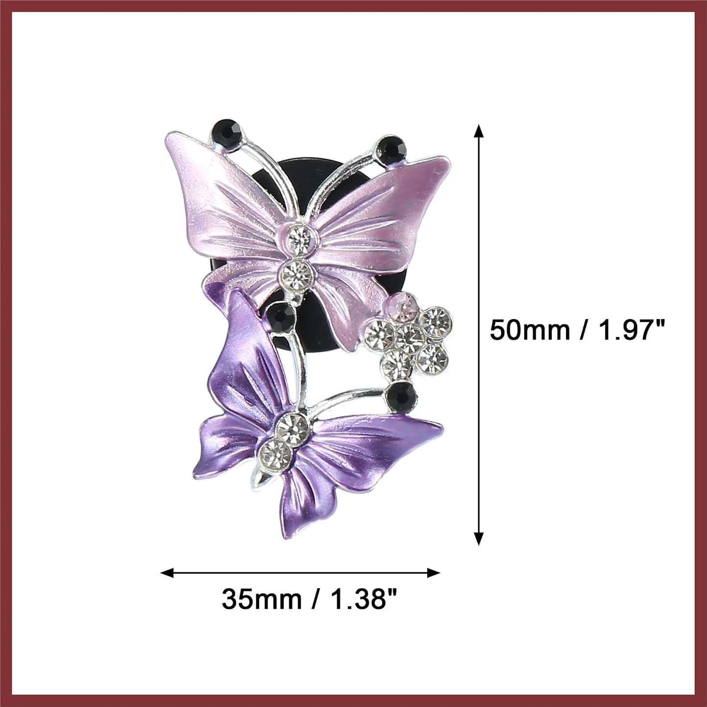 Car Butterfly Shape Clips for Air Conditioner Outlet Vent Decorations Clip Purple 4 Pcs Replace Parts