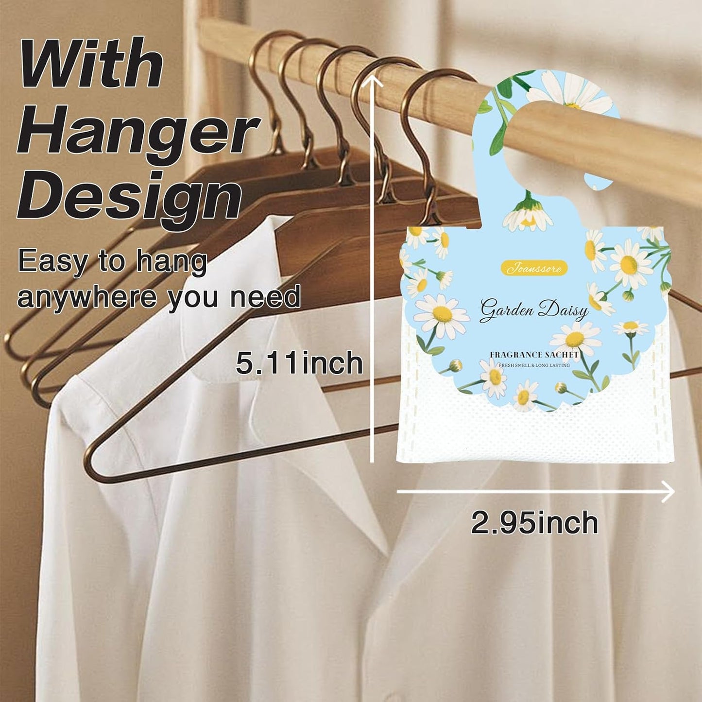 15 Packs Scented Sachets Bag for Drawers and Closets, Air Freshener for Home Fragrance Sachet, Long-Lasting Hanging Closet Deodorizer Smell Goods for House (Garden Daisy)