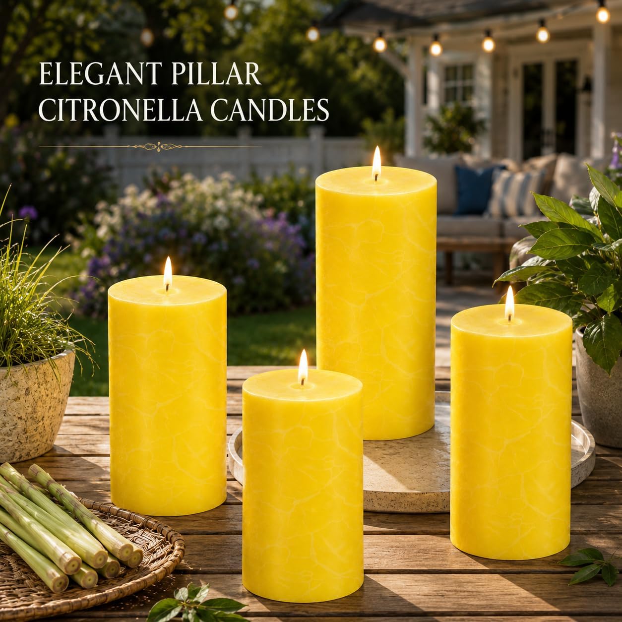 Citronella Candles Outdoor,Large Citronella Pillar Candles, 2x4 Inch,Summer Outdoor Candles Bulk for Home,Scented Candles for Patio,Wedding Candle Decoration Candle jar-Candles