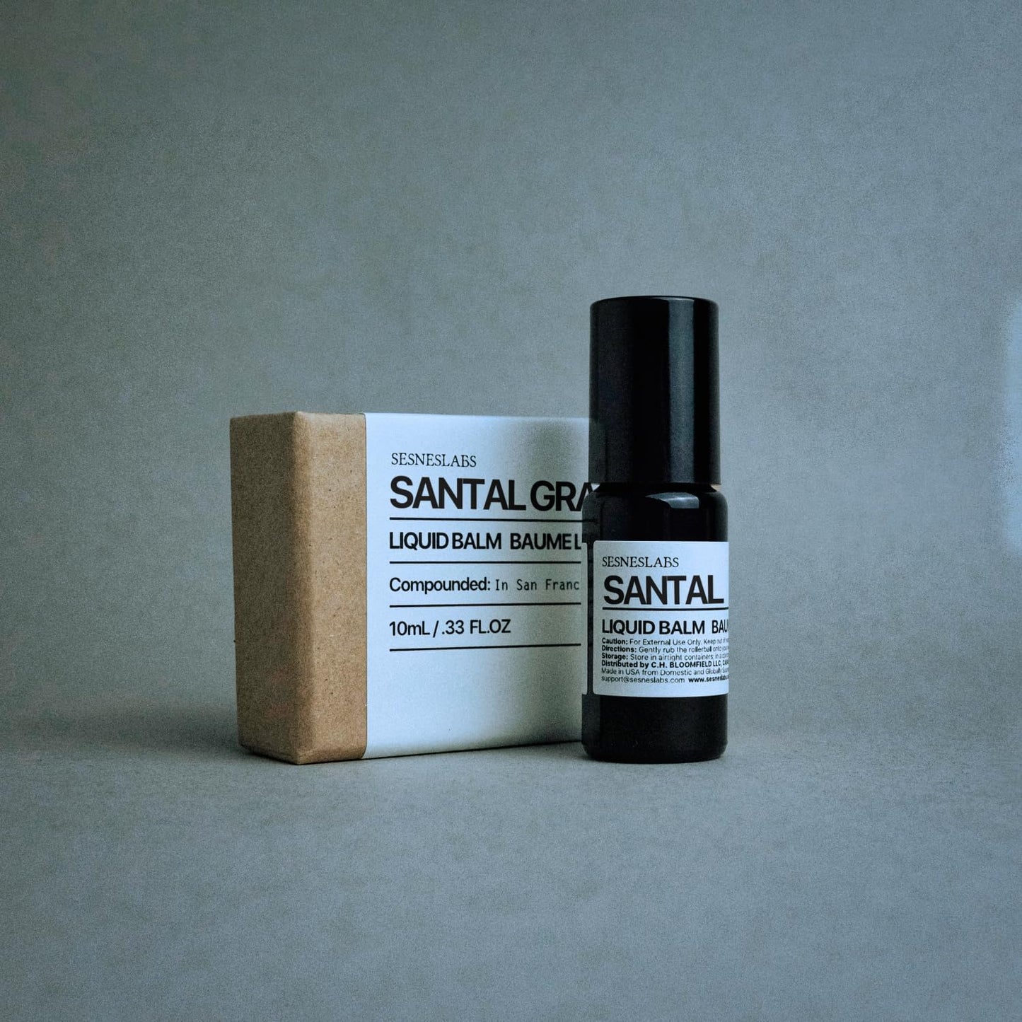 sesneslabs Santal Grass Roll-On, Perfume, Alcohol Free, Olfactive Marker, Niche Scent, Eucalyptus, Papyrus, Cardamom, Sandalwood Essential Oils Blend, Unisex Perfum for Women and Men 10ml/.33 fl Oz