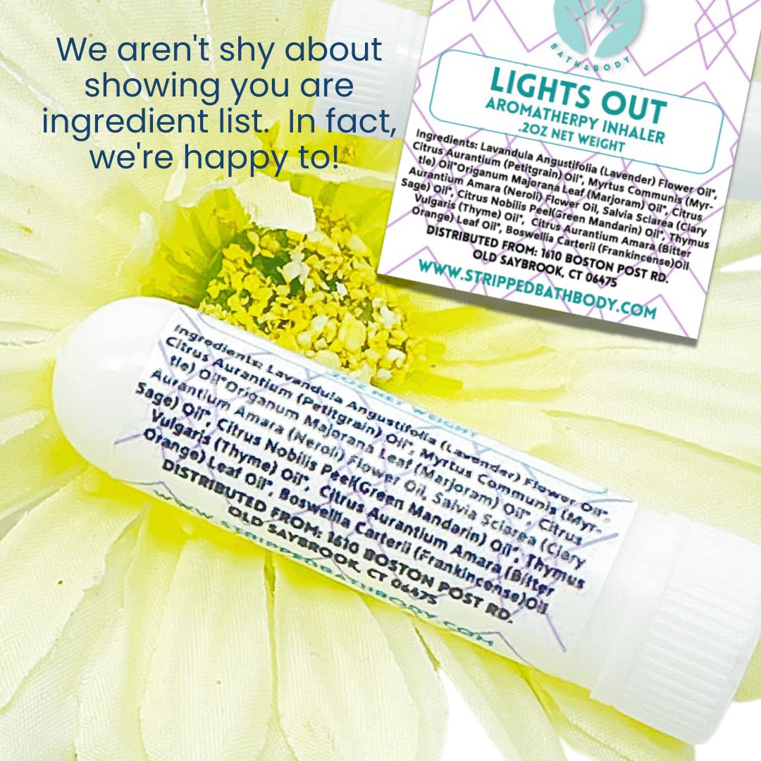 Stripped LIGHTS OUT Essential Oil Inhalers Bath & Body (2 Pack) | Handcrafted, Therapeutic Grade Oils | Sleep Support | Relaxing Blend of Lavender, Petitgrain, Myrtle, Marjoram, Neroli, and More |