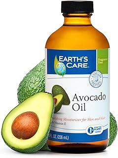 Earth’s Care Avocado Oil - Avocado Oil for Hair and Skin with Vitamin E, Glass Bottle, 8 FL. OZ.