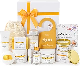 Spa Gifts for Women Vanilla Coconut Self Care Set Birthday Baskets Christmas Relaxing Home Kit Luxurious Bath and Body Gift for Mom Her Sister Teacher Friend Friendship Thinking of You Thank You Box