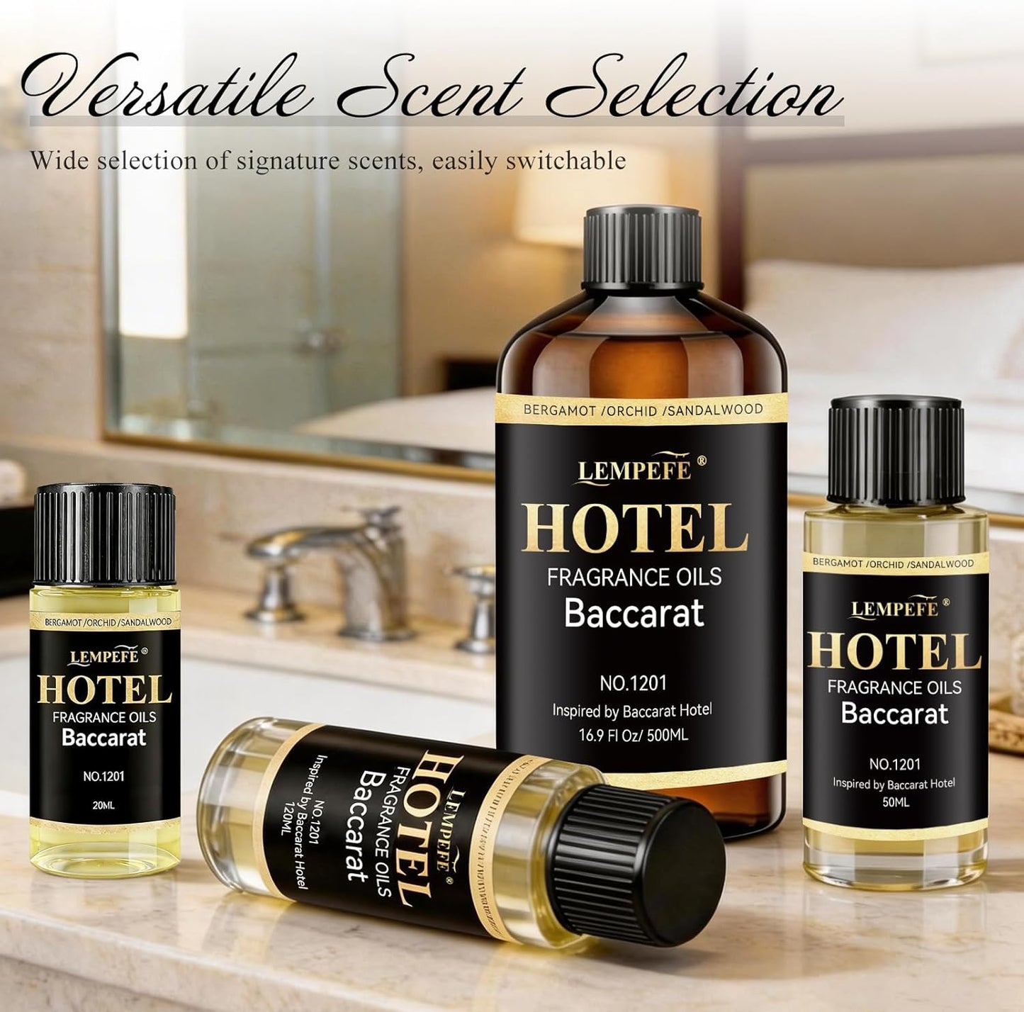 Luxury Aroma Oil 50mL (1.7 fl oz), 5-Star Hotel Scent Diffuser Oil, for Diffuser Long Lasting Calming Aromatherapy Oil