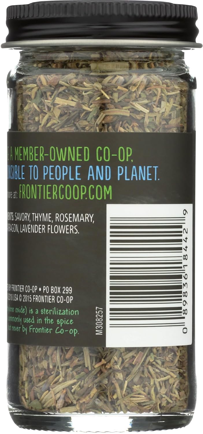 Frontier Co-op Herbes De Provence, 0.85 Ounce, French Blend of Aromatic Savory, Thyme, Rosemary, Basil Tarragon & Lavender