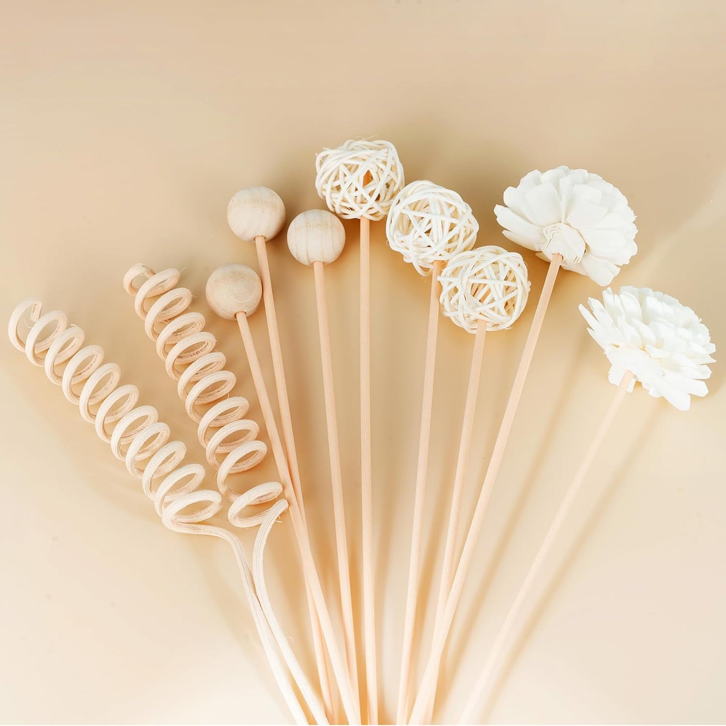 Reed Diffuser Stick,WUTAOBON 10Pcs 10Inch Natural Rattan Flower Reed Fragrance Diffuser Set, Fragrance Diffuser Replacement Rattan Sticks Home Decor (Primary Color)