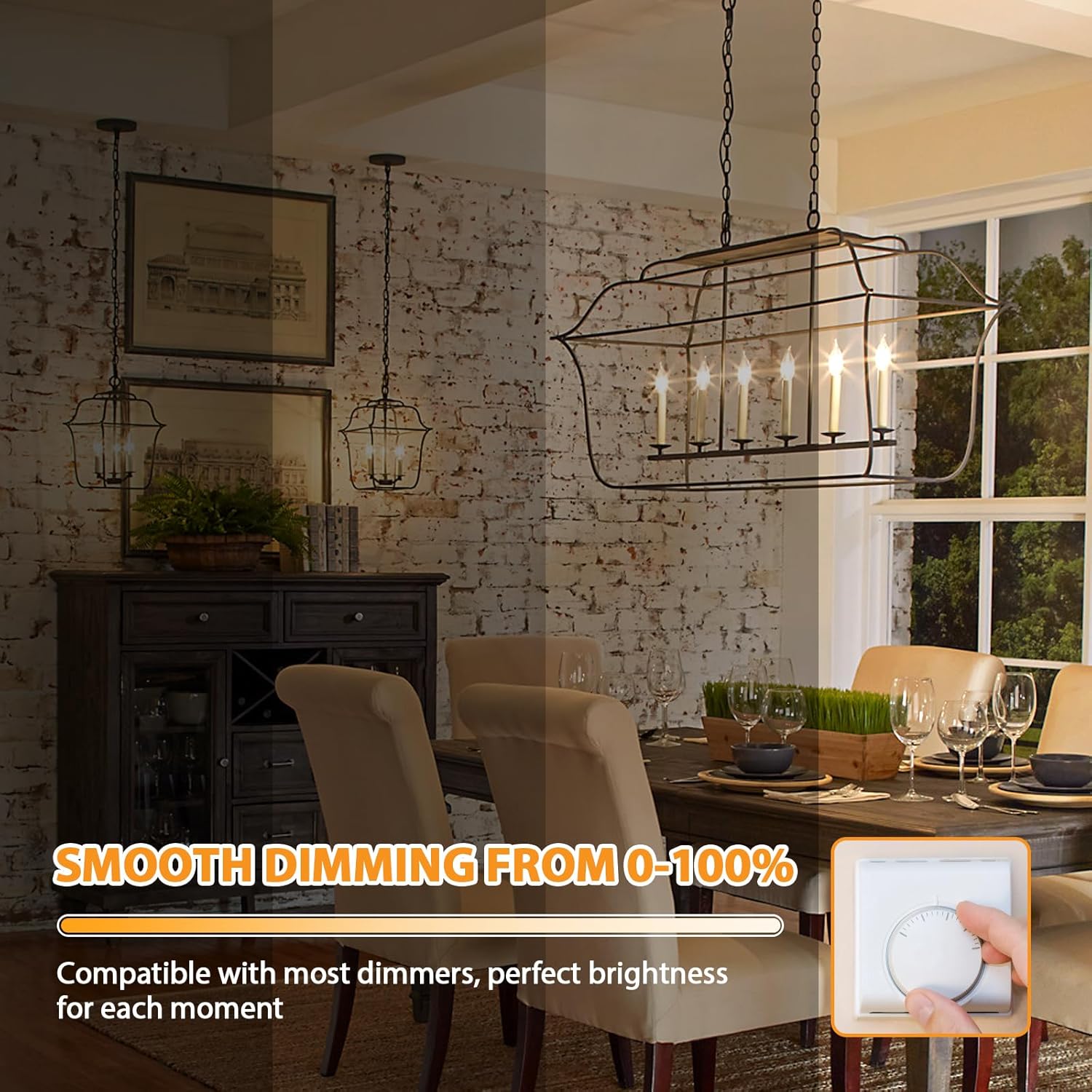 GoBright Dimmable E12 Candelabra LED Light Bulbs 40W Equivalent, 2700K Soft Warm White Chandelier Light Bulbs, 4W 460 LM Flame Tip Candle Light Bulbs, 12-Pack
