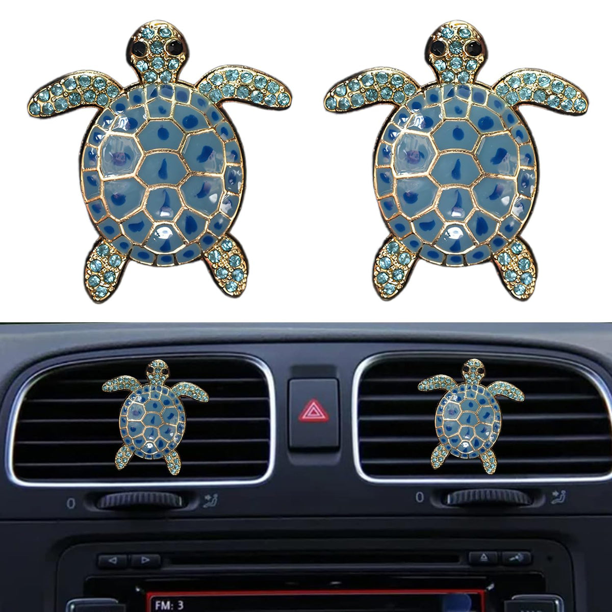 Car Air Freshener Women Car Vent Clips Decorations 2 PCS Cute Sea Turtles Car Interior Accessories Car Vent Diffuser (Blue