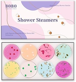 Shower Steamers Aromatherapy for Women, 8 Scents with Essential Oils | Relaxing home spa self-care, stress relief mental clarity, birthday gift for mom, wife, girlfriend