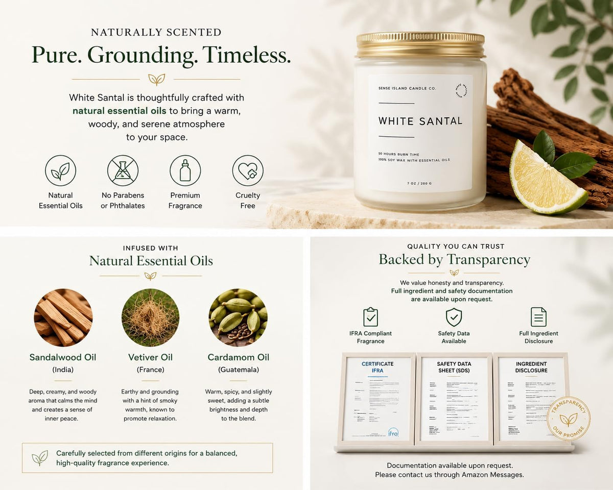White Santal Scented Candle for Home