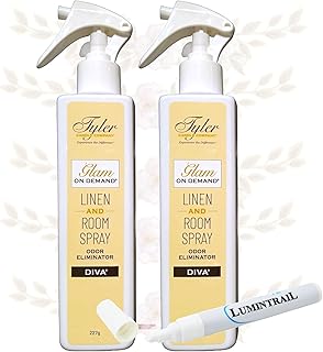 Tyler Glam on Demand - Diva Scent Linen and Room Spray 2 Pack - Air Freshener and Odor Eliminator Bundle with Stain Remover Pen - Laundry Bundle