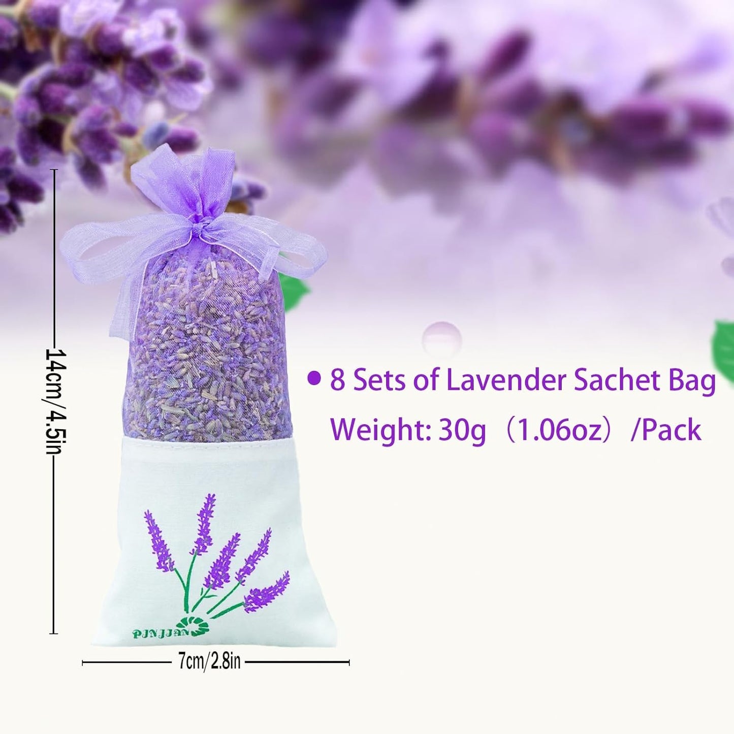 8 Packs Lavender Sachets for Drawers and Closets, Long-Lasting Lavender Scented Sachets Home Fragrance Hanging Closet Car Freshener Odor Eliminator, Smell Good for House