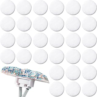 HINZIC 30Pcs Car Air Freshener Refill Felt Pads, 17.5MM/0.7inch Unscented Air Freshener Vent Clips Replacement White Oil Perfumes Refill Tablets for Car Diffusers