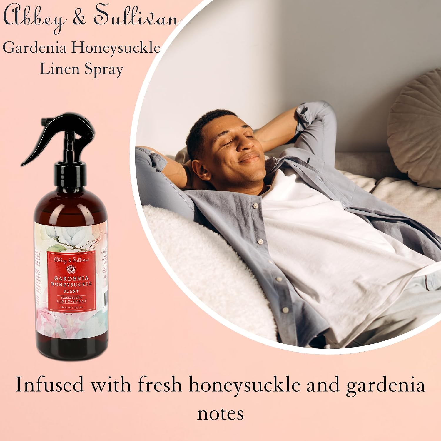 Abbey & Sullivan Linen Spray, Gardenia Honeysuckle, 16 oz