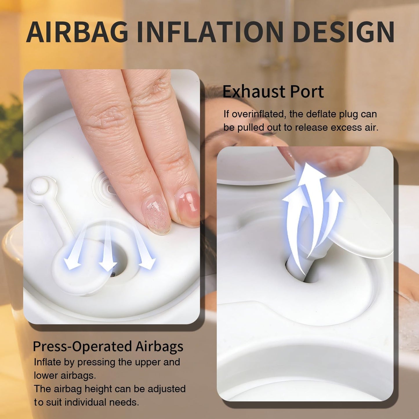 4D Silicone Bath Pillow for Tub, Upgraded Adjustable Bathtub Pillow Head Neck Back Support with Suction Cups, Quick-Dry and Non-Slip Bath Pillow Luxury Bathtub Pillow, Spa Gifts for Women, Mom (White)