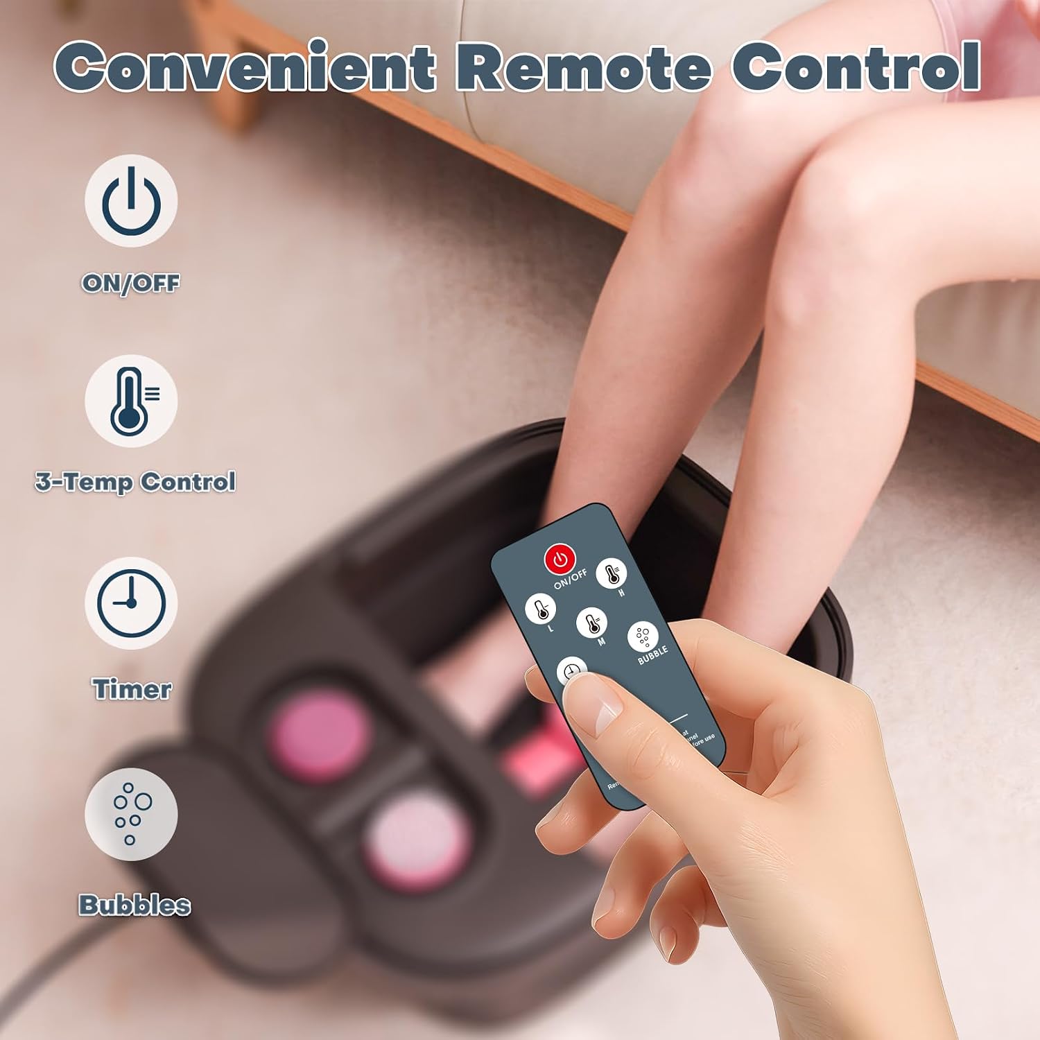 Remote Control Collapsible Foot Bath