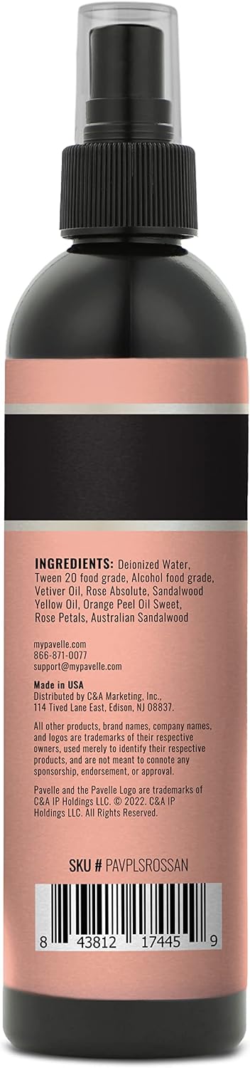 Pavelle Pillow & Linen Spray Relaxing Aromatherapy Room Refresher & Mist for Sheets & Bedding Natural Essential Oils for Deep Sleep, Stress & Anxiety Made in the USA 8 Fl Oz, Calming Blossom