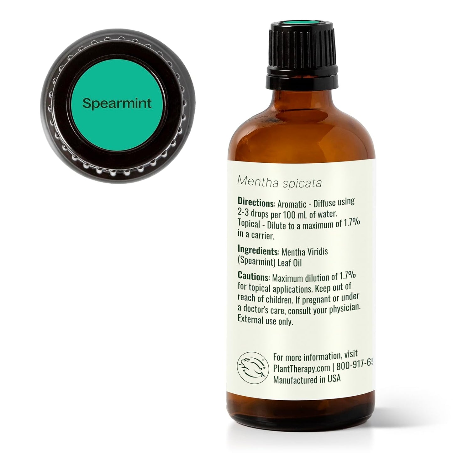 Plant Therapy Spearmint Essential Oil 100 mL (3.3 oz) 100% Pure, Undiluted, Digestive Health, Fresh Scent, Tension Relief