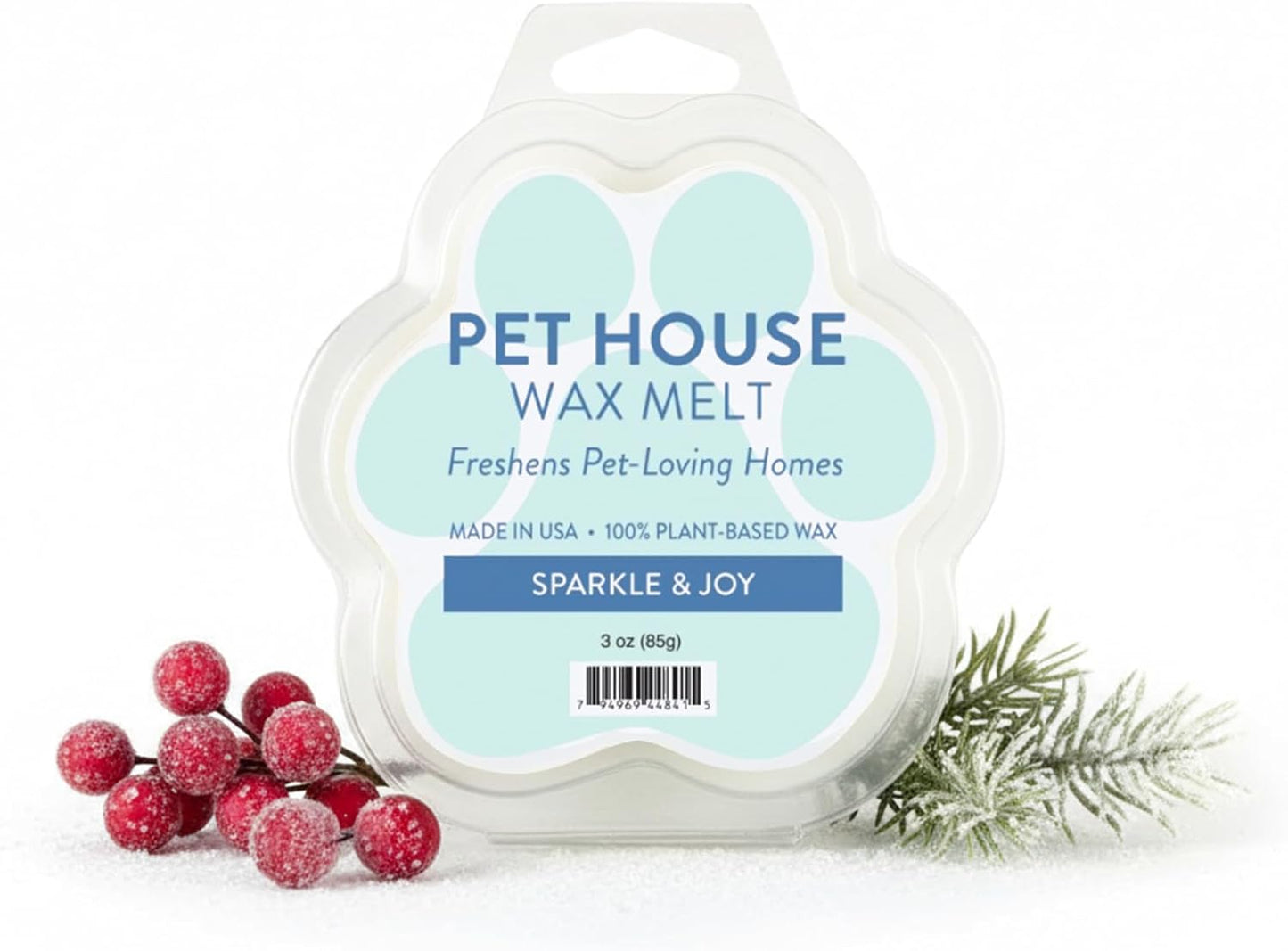 One Fur All Pet House Scented Wax Melts Natural, Plant Based Soy Wax Melts for Pet Odor, Long Lasting Fragrance for Fresh Smelling Homes, Sparkle & Joy, Pack of 2