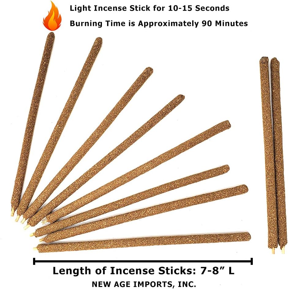 New Age Imports, Inc~ Premium Palo Santo & Sandalwood 7-8" Size Hand Rolled Incense Sticks. Great for Meditation, Smudging, Spiritual Cleansing. (10 Sticks Pack)