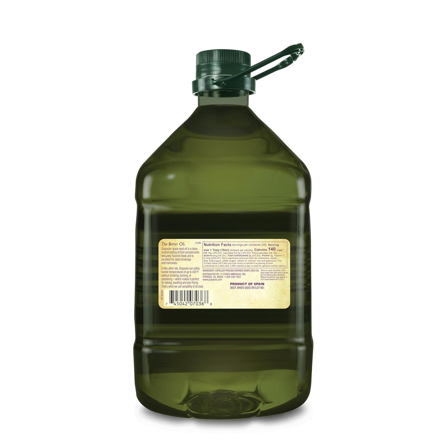 GrapeOla Grapeseed Oil, 3 Liter