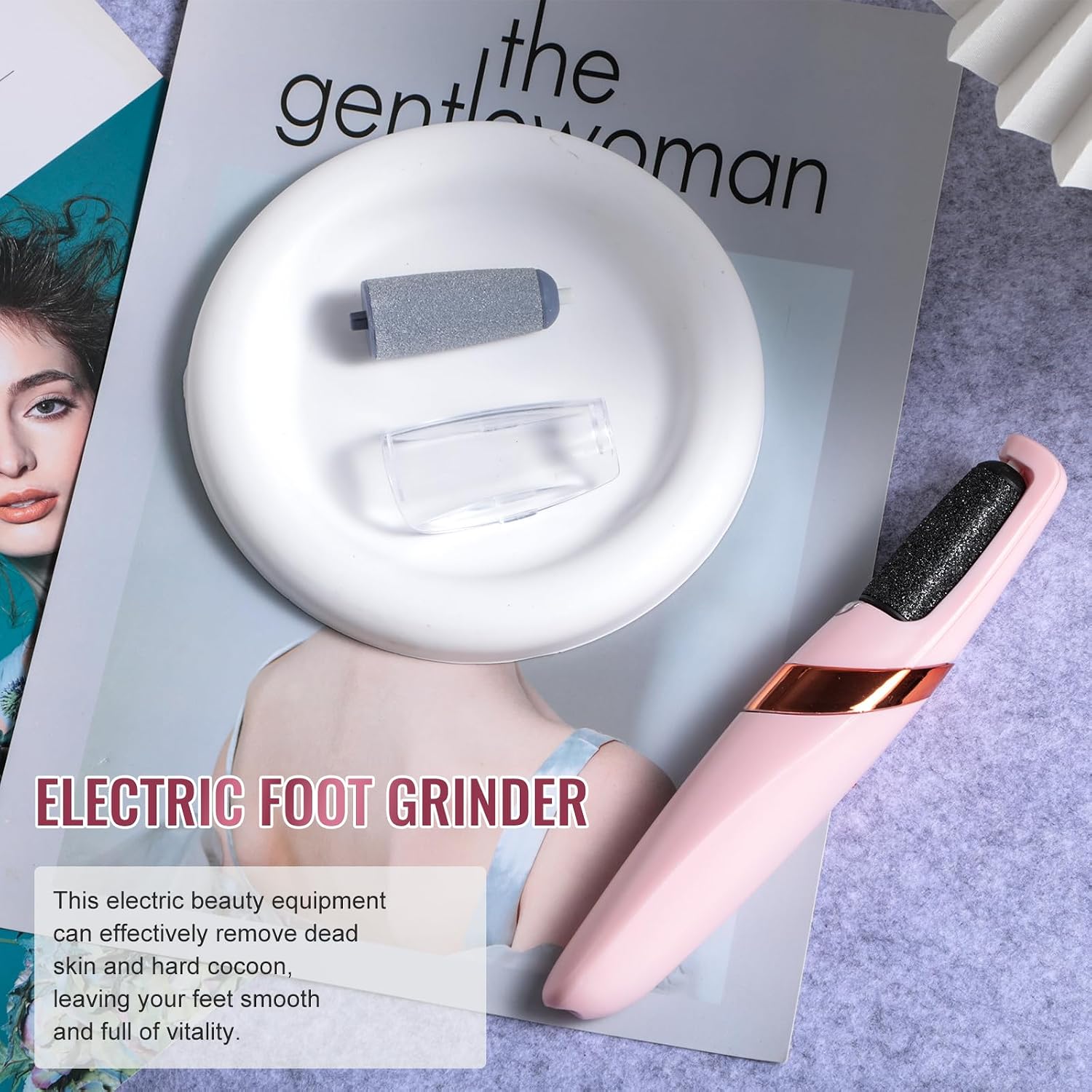 Oneleaf 2 in 1 Electric Callus Remover Shaver Removing Dry, Dead, Hard, Cracked Skin & Callous - Amazing Foot Care Pedicure Tool for Smooth Soft Feet