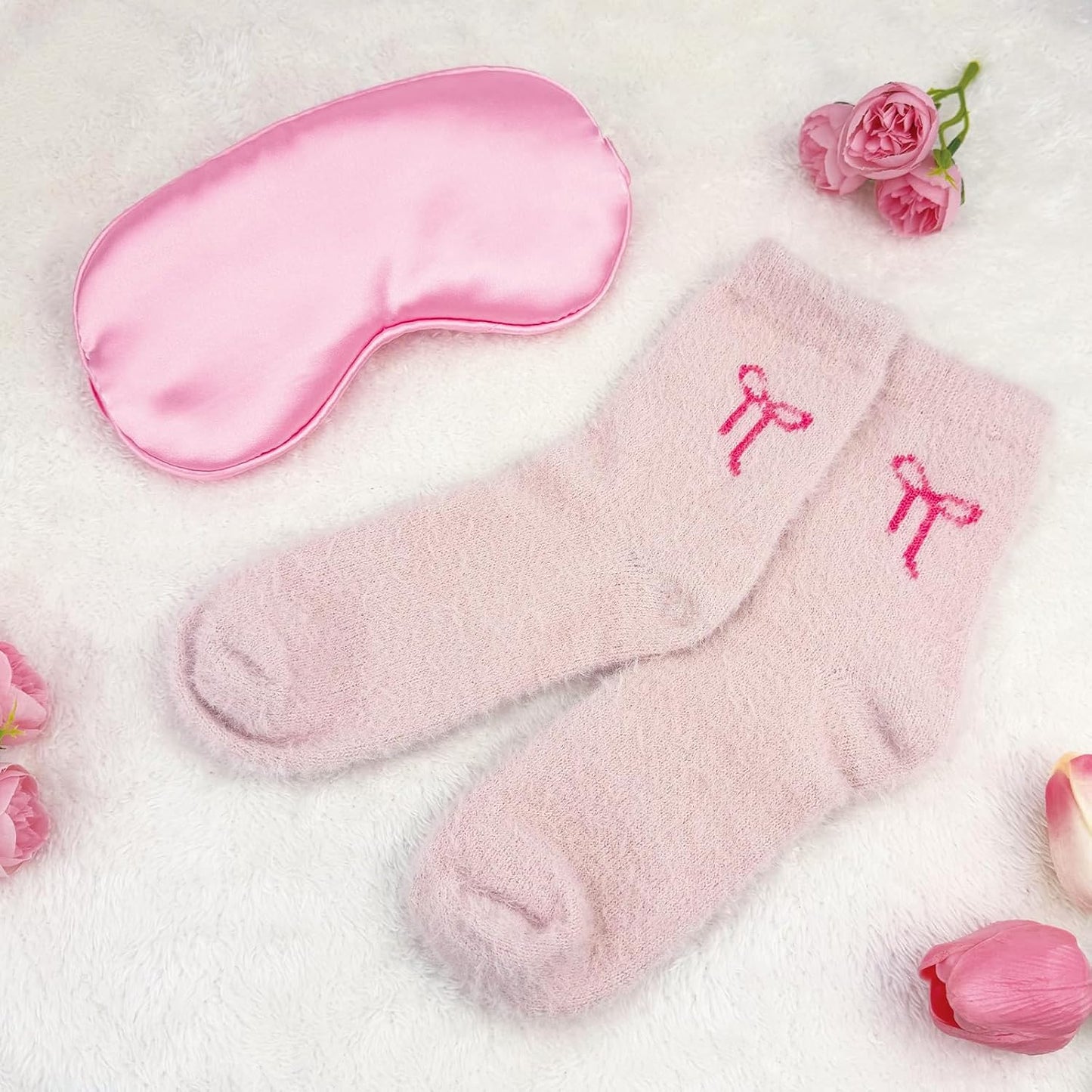 Pink Gifts for Women - 8PCS Pink Bow Gift Set for Her - Coquette Birthday Basket for Friends - Aesthetic Bow Accessories Set for Valentine's Day - Girly Stuff for Galentines