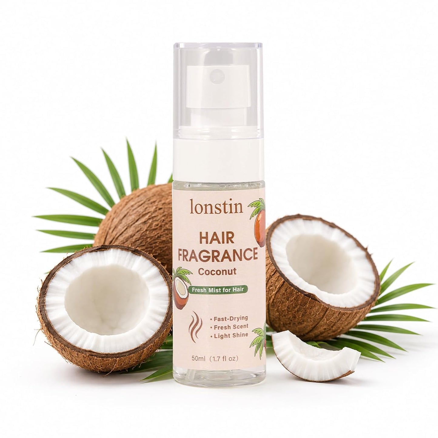coconut Hair Frangrance for Women, Long-Lasting Scented Hair Spray & Body Mist, Freshen Hair, Body & Pillows, Lightweight Non-Greasy Mist for Dry & Frizzy Hair, 100ml