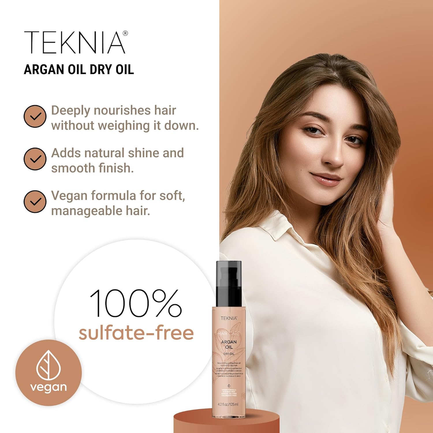 Lakmé Teknia Argan Oil Dry Oil, Hydrating Hair Oils with Argan Oil for Hair, 4.2 Fl Oz