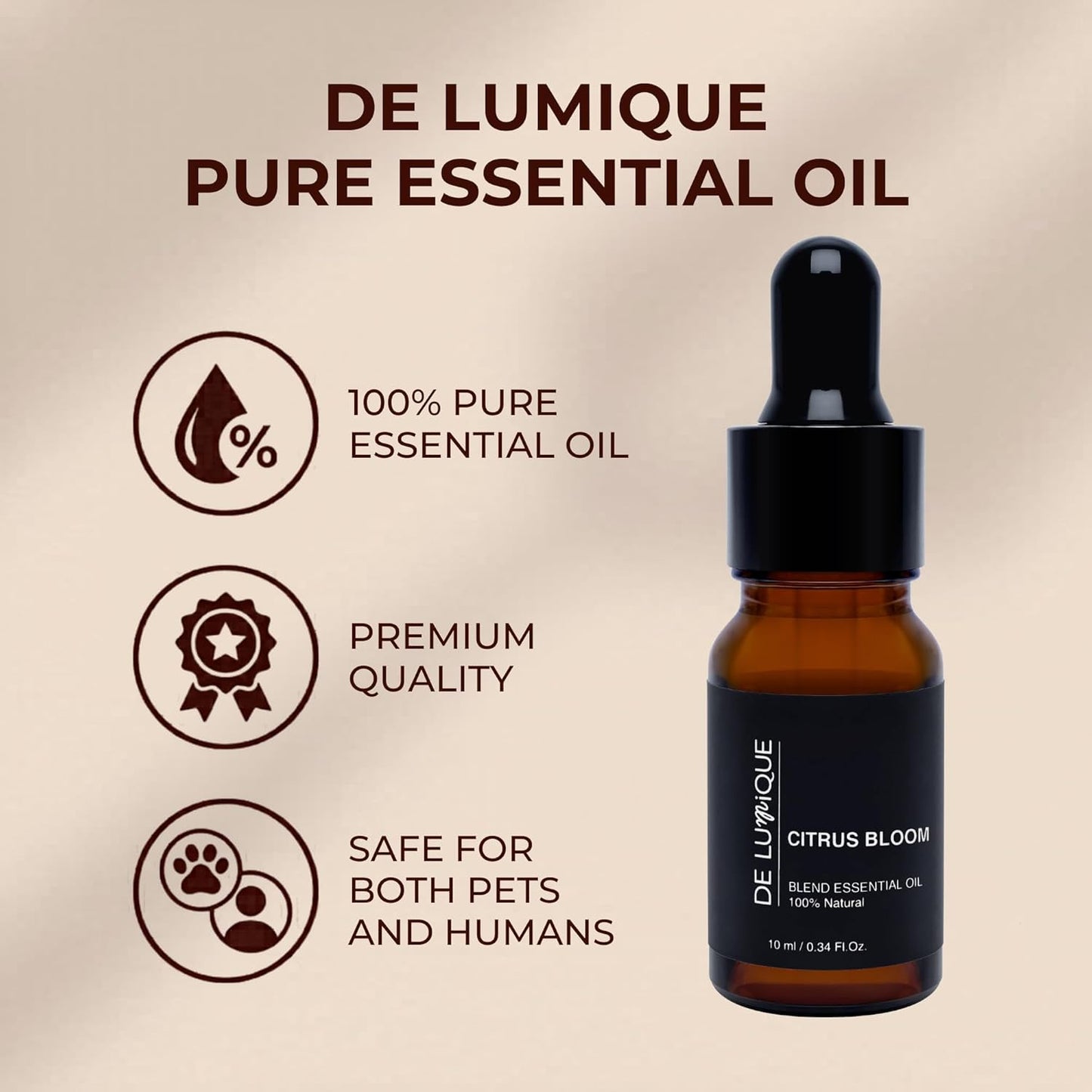 Calming Essential Oil Blend, 100% Natural Aromatherapy Grade, 10ml / 0.34 Fl Oz (Citrus Bloom)