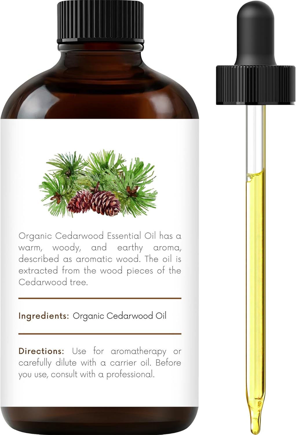 Handcraft Blends Organic Cedarwood Essential Oil – 1 Fl Oz – 100% Pure and Natural – Premium Grade Essential Oil for Diffuser and Aromatherapy