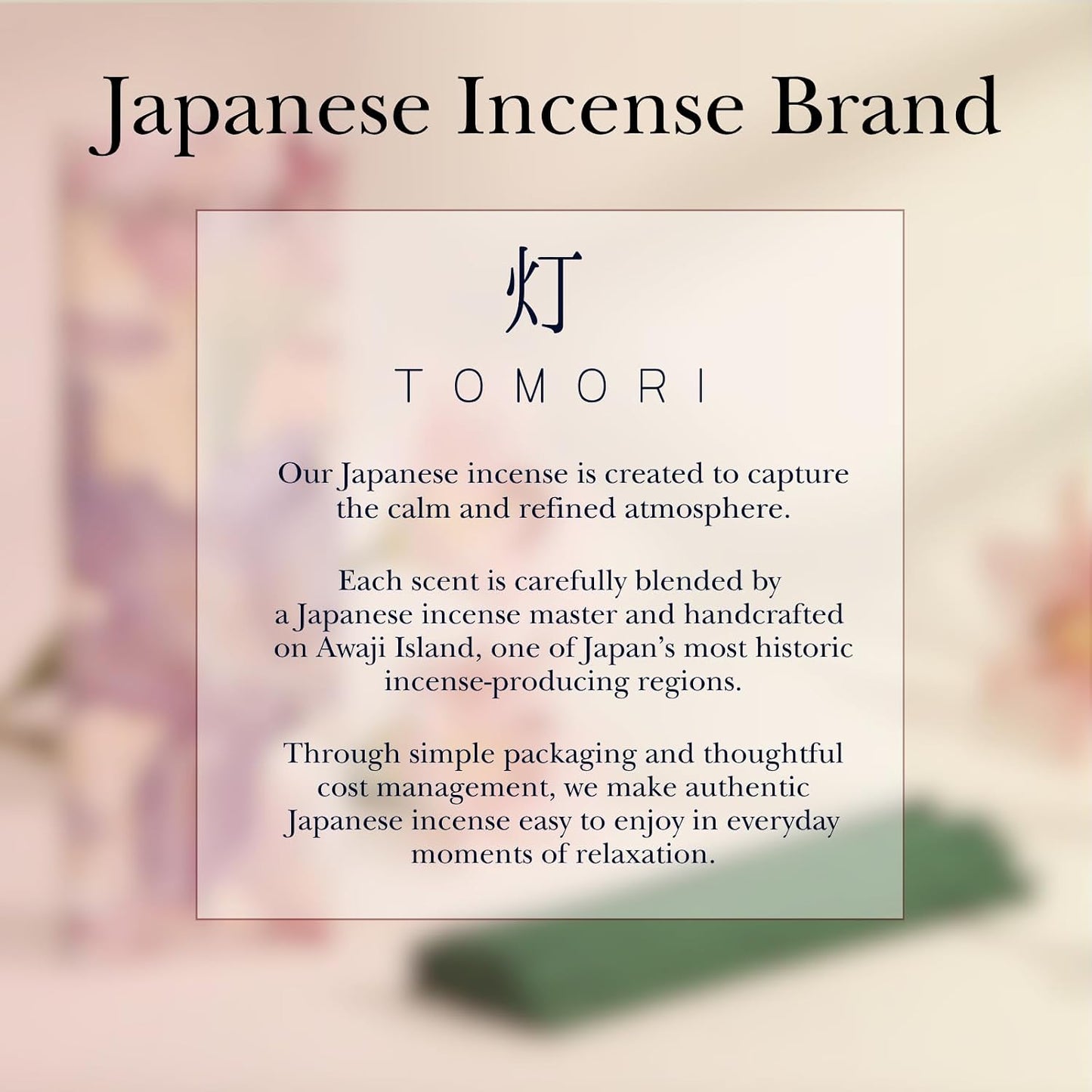 Pure Lily Luxury Japanese Incense Sticks 60sticks Bergamot Vanilla Jasmine Coreless Low Smoke Natural Charcoal Free Non Toxic Aromatherapy Meditation Calming Stress Relief Relaxation Yoga TOMORI