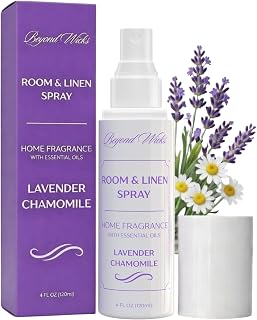 Lavender & Chamomile Room and Linen Spray – Lavender Room Spray with Essential Oils – Air Freshener Spray – 4 fl oz (120 ml) by Beyond Wicks