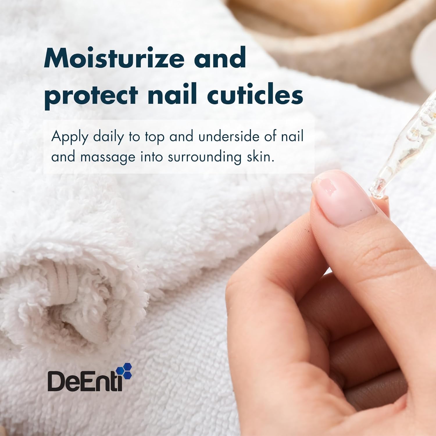 DeEnti Cuticle Oil, Jojoba Oil for Nails, 2oz Hydrating Cuticle Nail Oils, Lush Lemon Scented Cuticles Repair, Vitamin E Nail Supplies, Professional Salon Quality Manicure Supplies