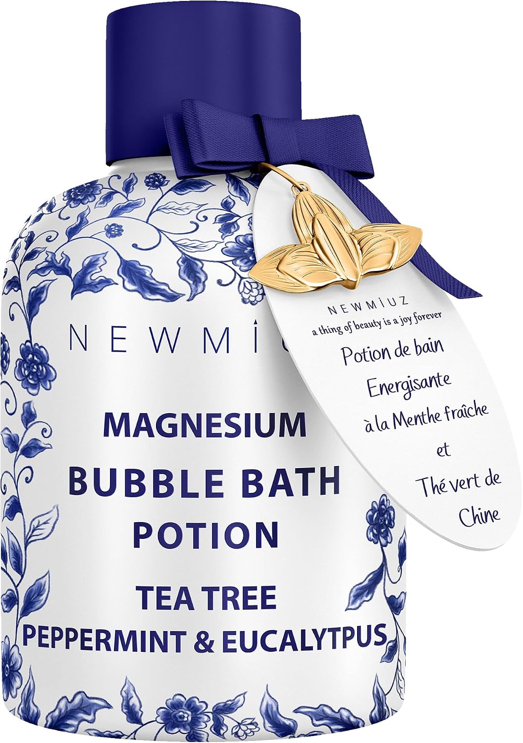 Magnesium Bubble Bath Long Lasting Foam for Sore Muscles Recovery Tea Tree Peppermint Eucalyptus Relaxing Stress Relief Calming Self Care Spa Gift