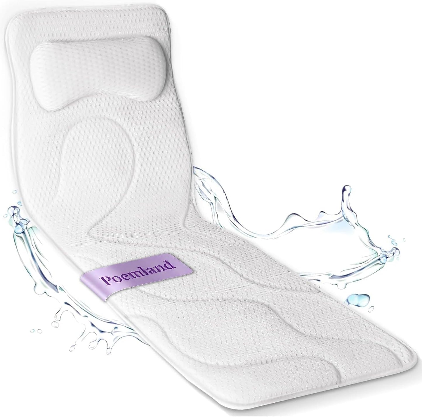 Full Body Bath Pillow for Tub, Luxury Bathtub Pillow for Full Back, Head and Neck Support, Quick Dry Bath Cushion, 168 Suction Cups, Bathtub Accessories for Gift