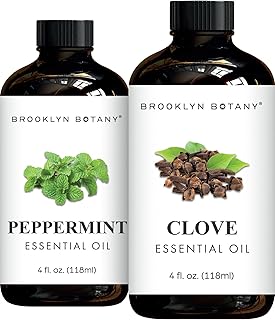 Brooklyn Botany Peppermint & Clove Essential Oils – 4 Fl Oz (Pack of 2) – 100% Pure & Natural – Bold & Invigorating Aromatherapy Blend